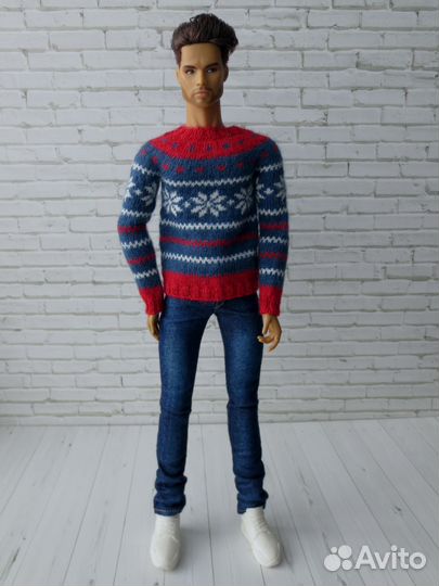 Комплект новогодних свитеров для кукол