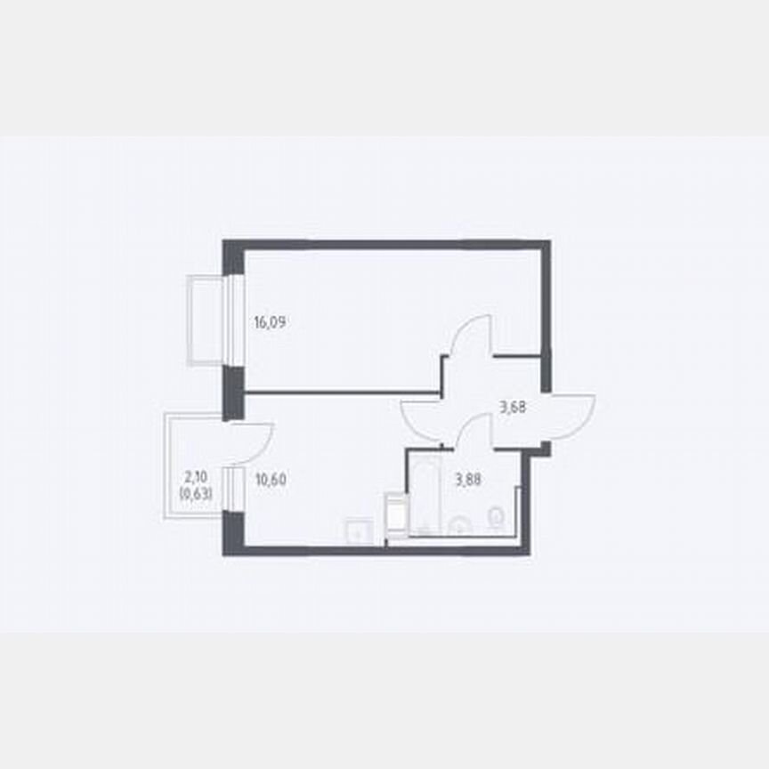 1-к. квартира, 34,9 м², 8/17 эт.