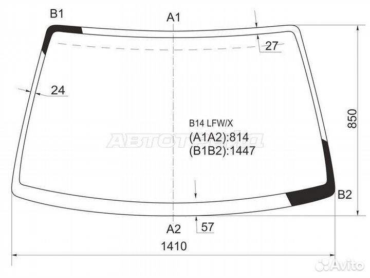 Стекло лобовое Nissan Almera 95-00 / Sunny 93-99 / Pulsar 95-00 / Sunny Asia 93-99