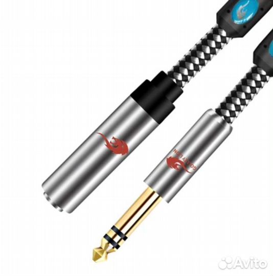 Кабель удлинитель jack 6.35 x 6.35 для наушников