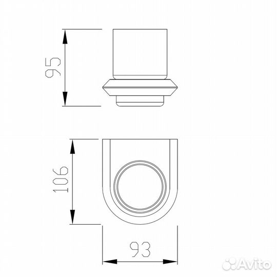 Стакан для зубных щеток abber Nord AA1556B черный