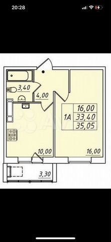 1-к. квартира, 35,1 м², 10/16 эт.