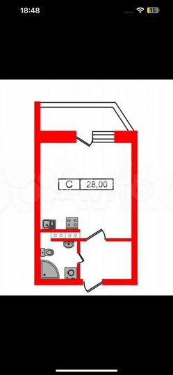 Квартира-студия, 30,5 м², 12/16 эт.