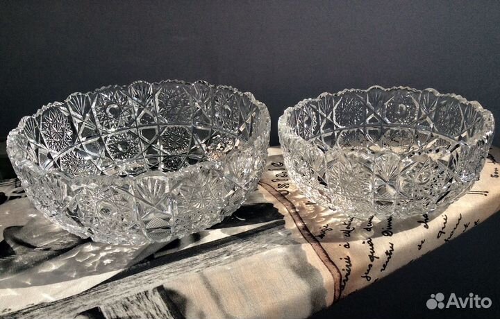 Хрустальные салатники СССР. Красный Гигант