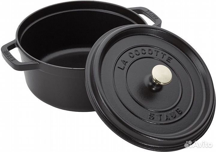 Жаровня Staub 24 см круглая черная