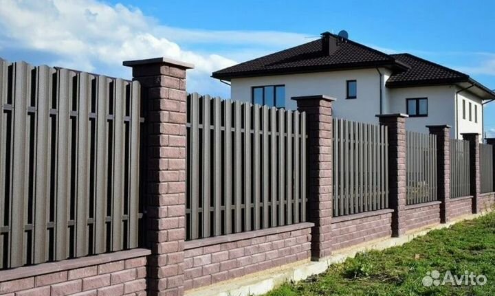 Забор из евроштакетника быстро под ключ