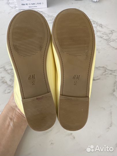 Балетки для девочки H&M 32размер желтые