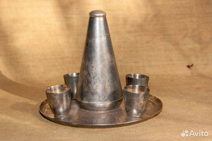 Набор мельхиоровый для коньяка (5 юммет)