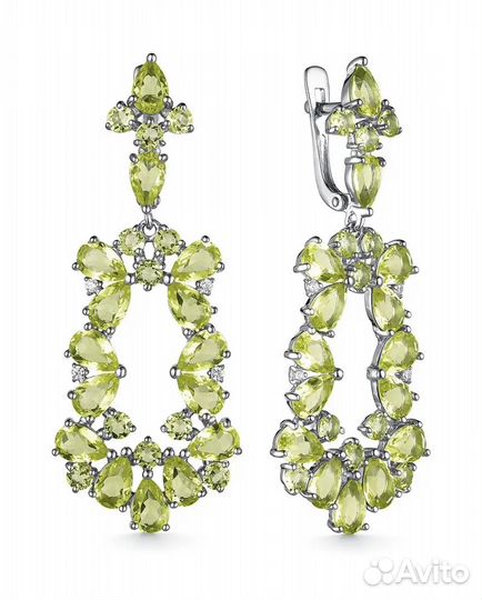 Серебряные серьги с кварцем