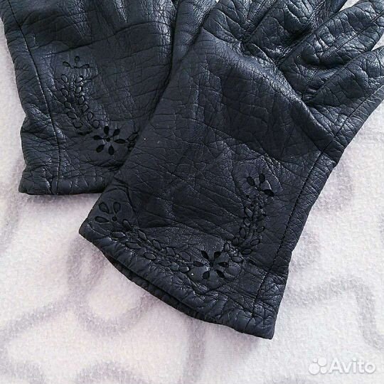Перчатки кожаные с подкладом женские, новые