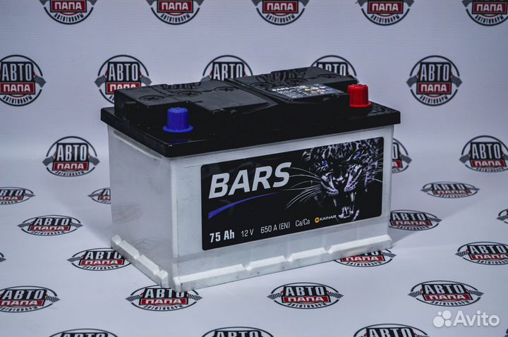 Автомобильный аккумулятор Барс 75Ah низкий