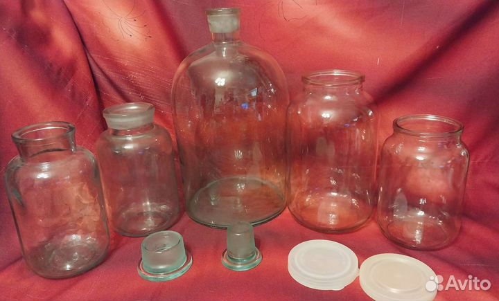 Банки стеклянные 5л; 2,5л и 2,5л ; 10лссср