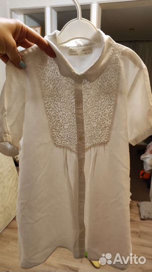 Рубашка zara 140 белая