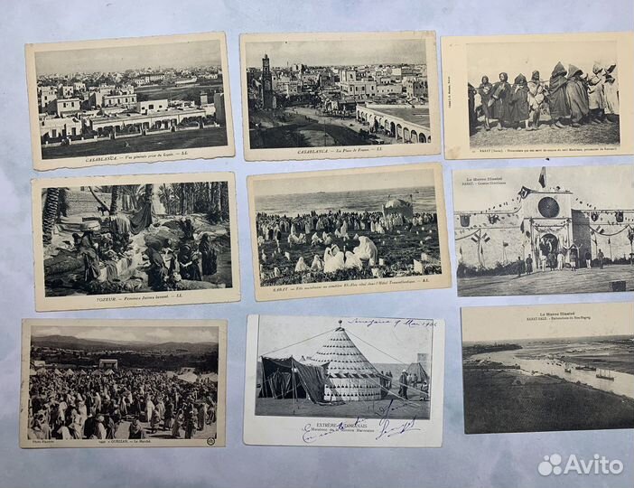 Старинные почтовые открытки Марокко Тунис