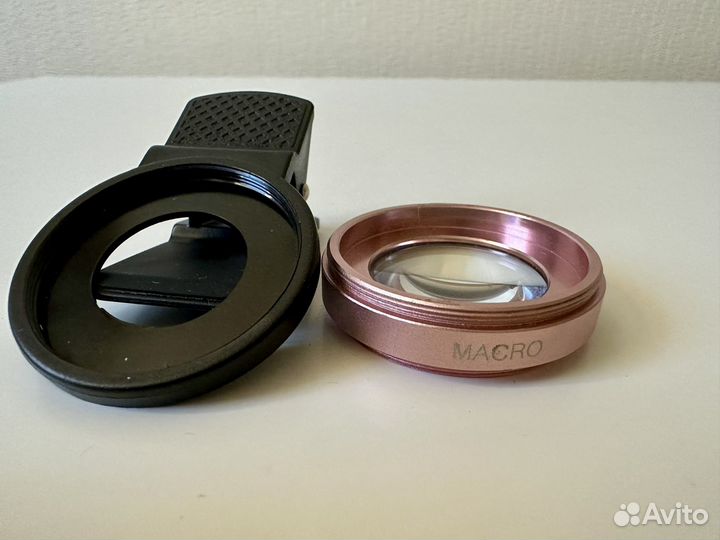 Макролинза для телефона розовая