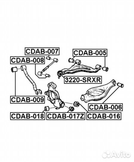 Сайлентблоки задней цапфры Febest cdab-017Z