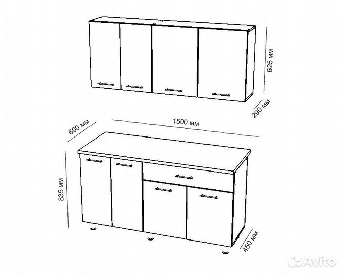 Кухня Асти с доводчиками на петлях