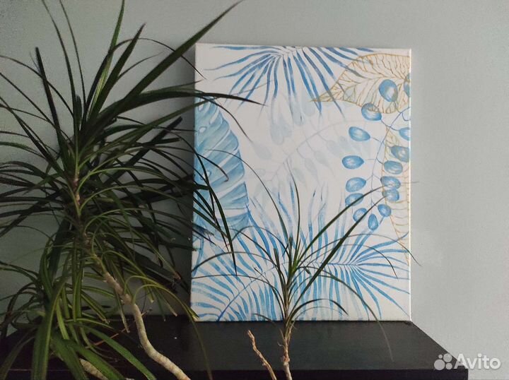 Интерьерная картина на холсте новая с золотом