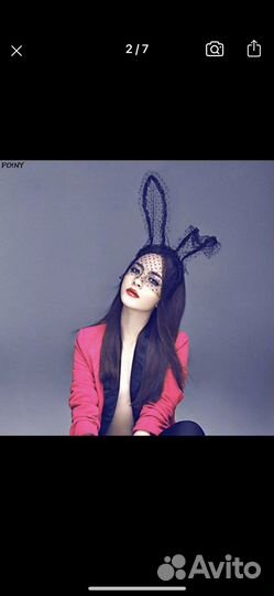 Ободок ушки с вуалью