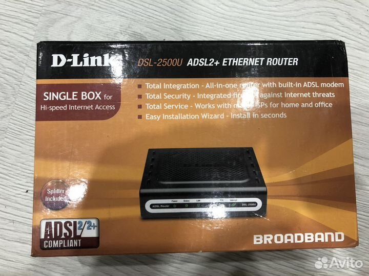 Модем adsl D-link DSL-2500u, состояние нового
