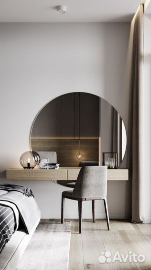 Круглое зеркало 90см