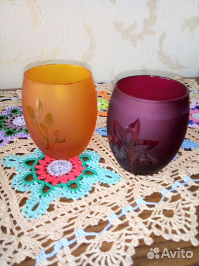 Набор стеклянных подсвечников