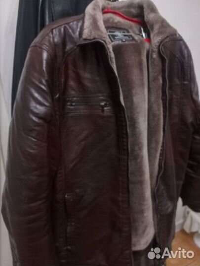 Кожаная куртка мужская 60-62
