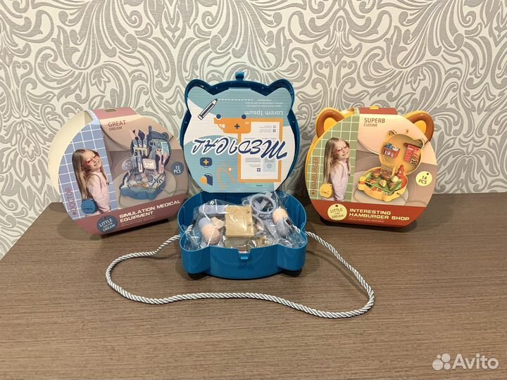 Набор еды / доктора в сумочке