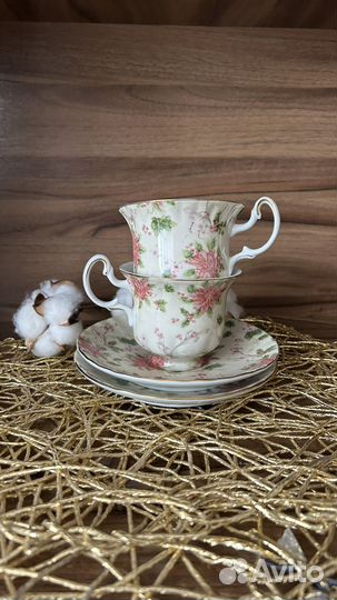 Чашки с блюдцами фарфор Б/У
