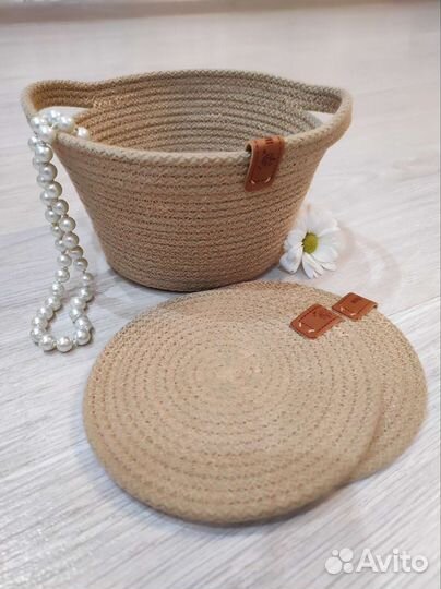 Корзинка из трикотажной пряжи