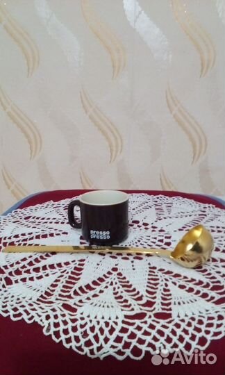 Чашка для кофе эспрессо и ложка чибо