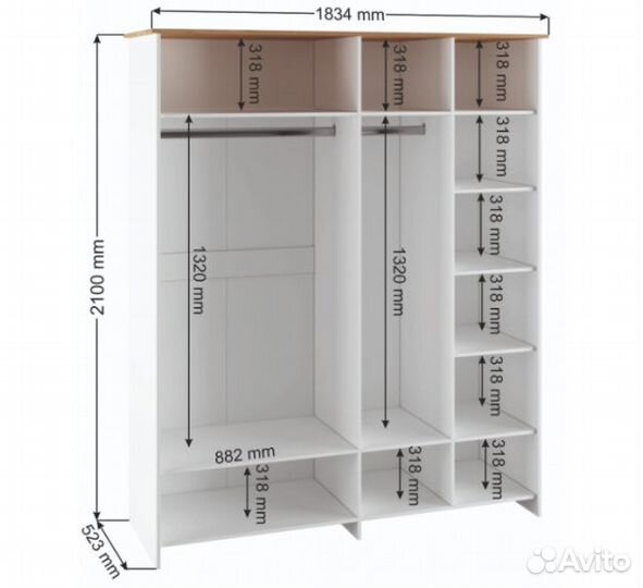 Шкаф распашной 4х створчатый