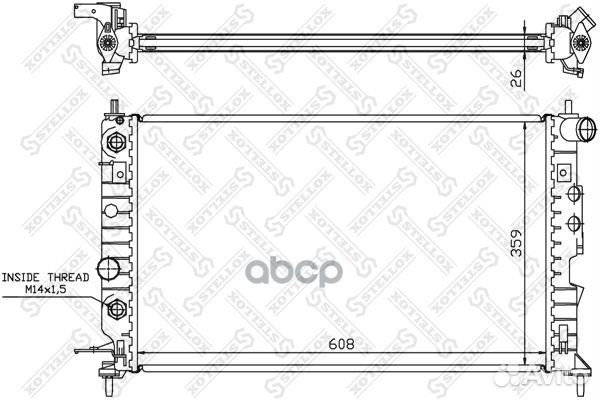 Радиатор системы охлаждения с AC АКПП Opel Vect