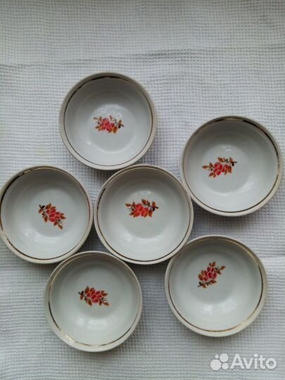 Комплект креманок для варенья СССР, блюдца