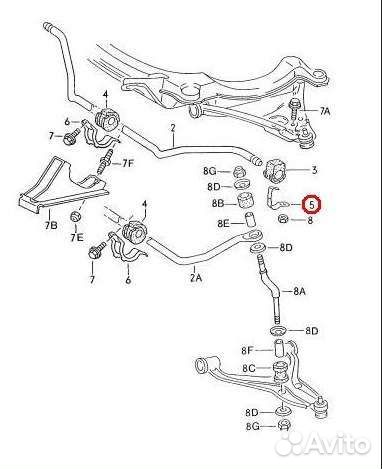 Скоба втулки стабилизатора Audi 80 B3, Passat B2