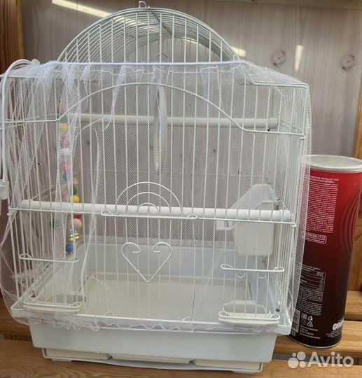 Клетка для птиц в подарок много принадлежностей