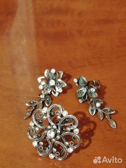 Комплект серьги и кольцо