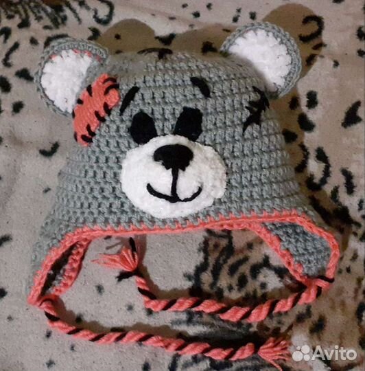 Новая вязаная шапочка, мишка Тедди