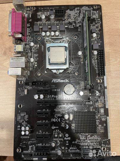 Мат. плата + проц + 4 Гб озу
