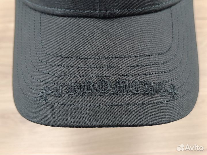 Кепка Chrome Hearts черная/ кожаный логотип