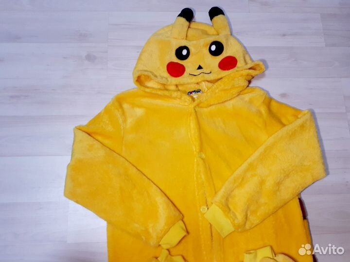 Кигуруми Пикачу костюм, комбинезон р.160