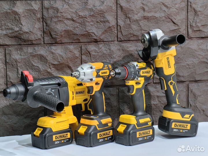 Набор dewalt ушм/гайковерт/шуруповерт/перфоратор