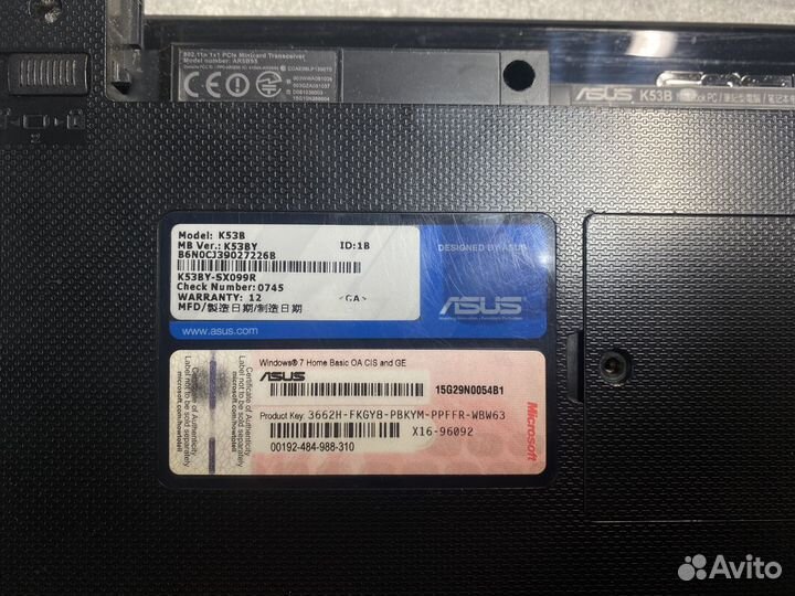 Разбор ноутбука Asus K53B