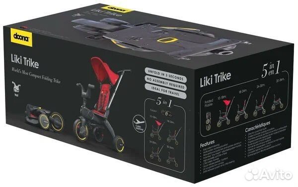 Складной велосипед Doona Liki Trike S1, красный