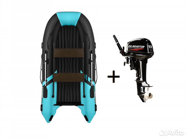 Мотор Gladiator 9.9 + Лодка нднд Gladiator E380S