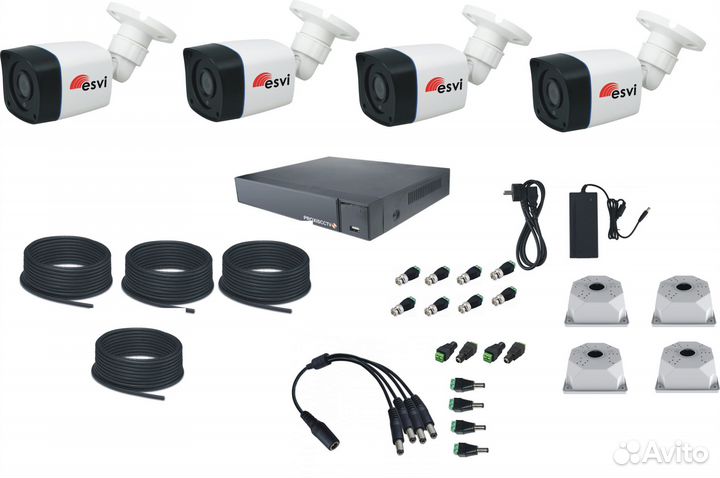 Готовый комплект видеонаблюдения full HD 4 камеры
