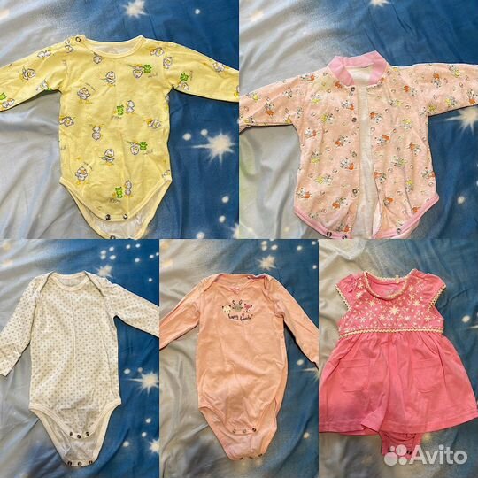 Слипы и боди для девочки 68 74