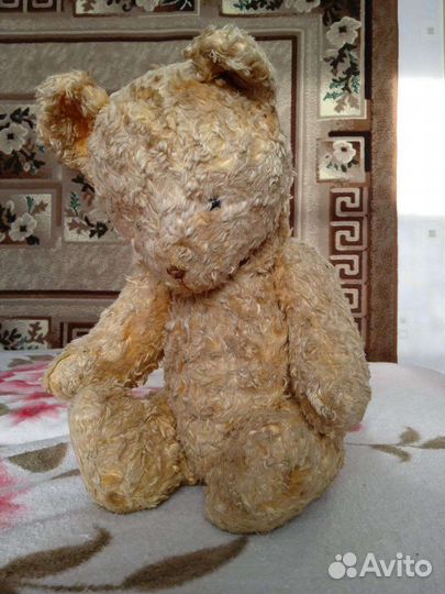 Антикварная игрушка Мишка солома опилки СССР