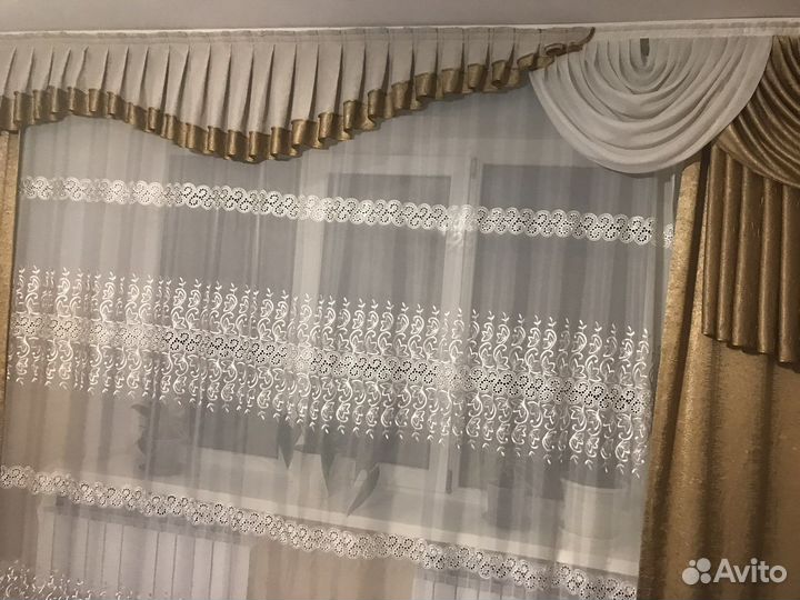 Шторы с ламбрикеном бу