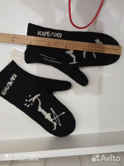 Варежки валяные, шерсть 100